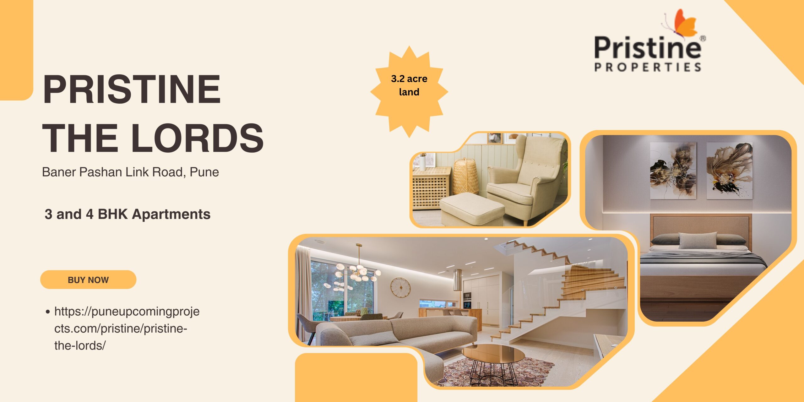 Pristine the Lords Pune: Spacious 3 & 4 BHK Homes